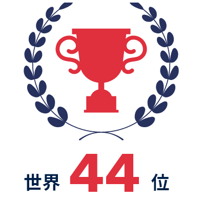 世界44位